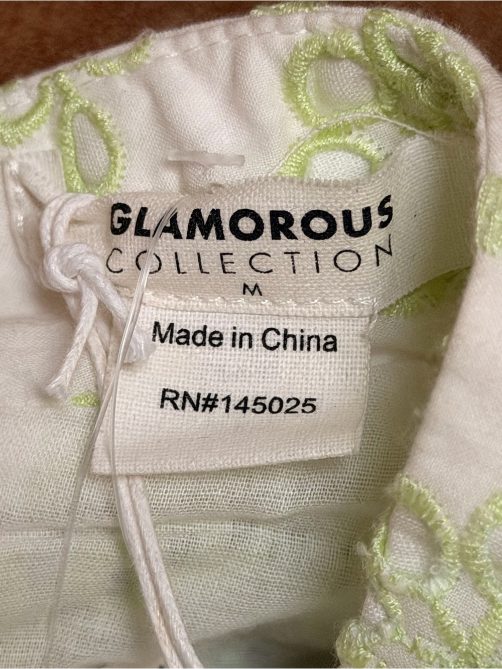 GLAMOROUS Eyelet Dress Size M US 8 White Green Embroidered Scalloped Mini NWT - Picture 10 of 15